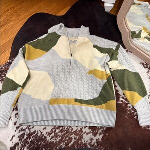 Women's Multicolor Zip Up Sweater